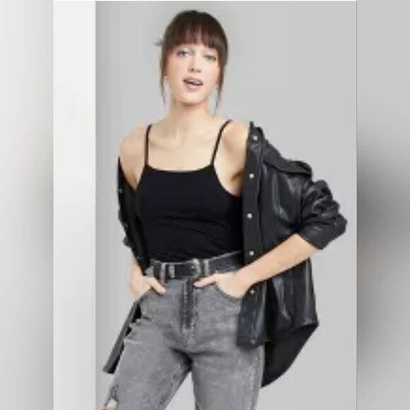 Wild Fable - Women's Bodysuit Spaghetti Strap Ribbed Black Size XS - Picture 2 of 8